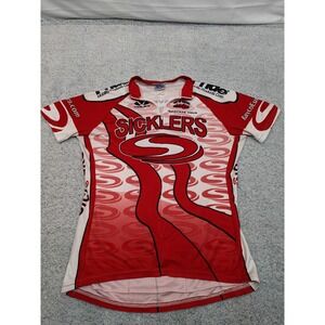 Voler Sicklers‎ Upstate Velo Cycling Jersey Red White Sz M - 1/4 Zip - Race Cut